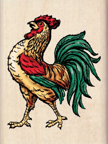 Inkadinkado Rooster Wood Stamp
